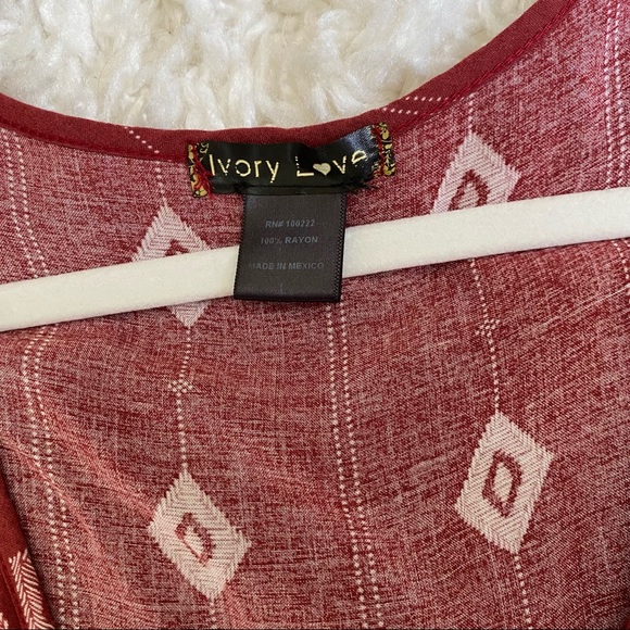 Maroon and cream patterned jumpsuit - Picture 16 of 16